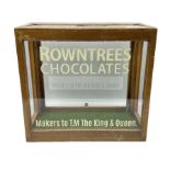 Rowntree's Chocolates oak display cabinet with glazed panels