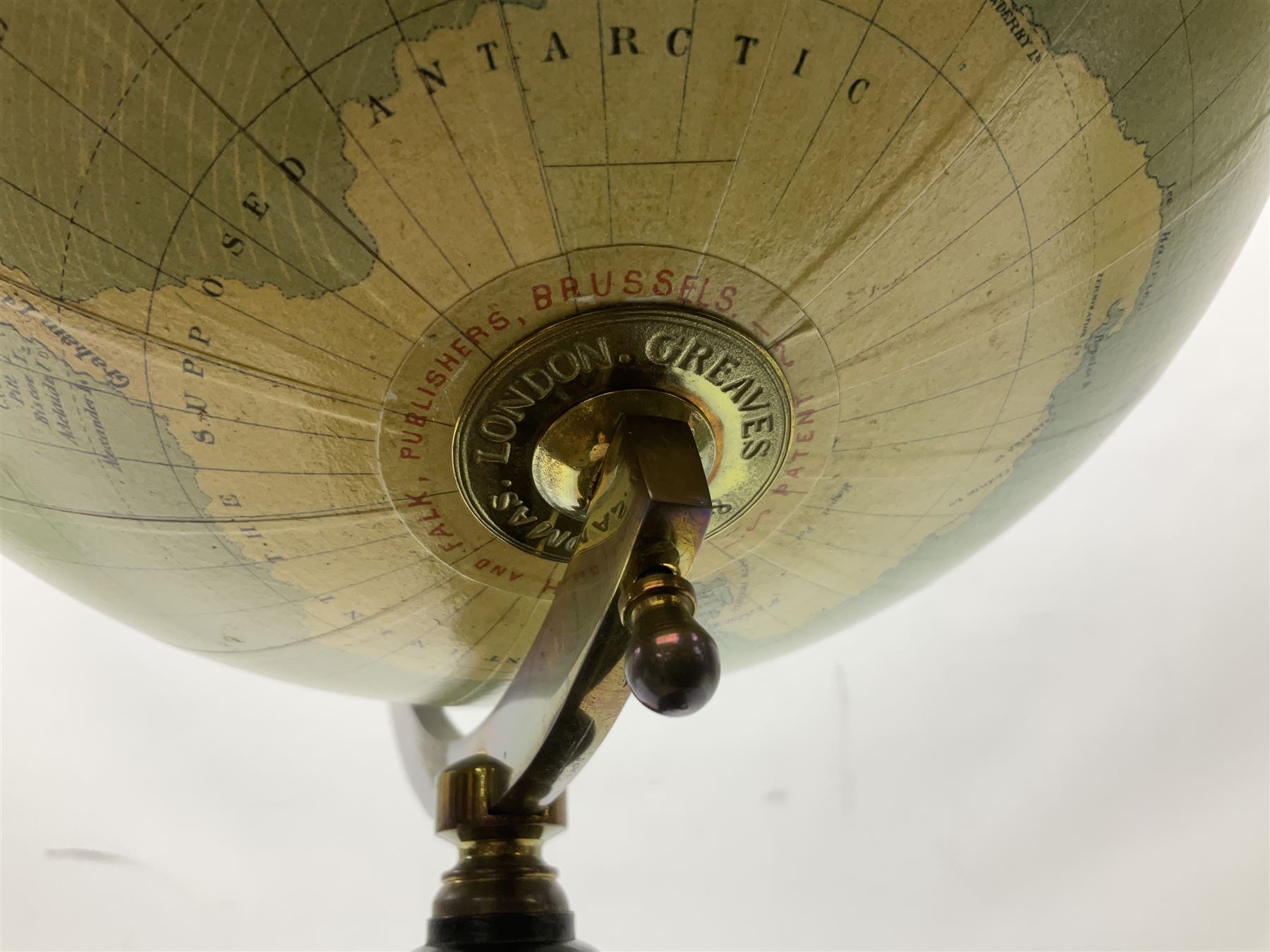 Terrestrial globe by Grinell - Image 6 of 6