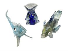 Two Murano stylised glass fish