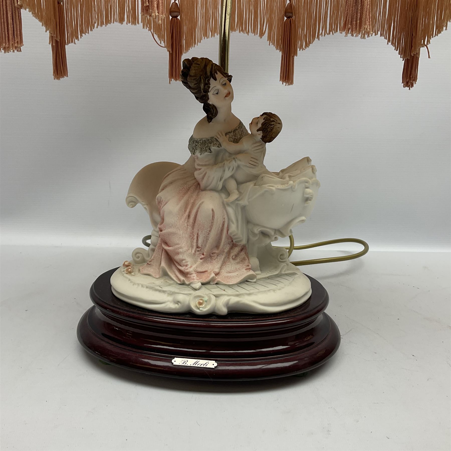 Capodimonte figural table lamp modeled as a woman and baby - Image 2 of 7