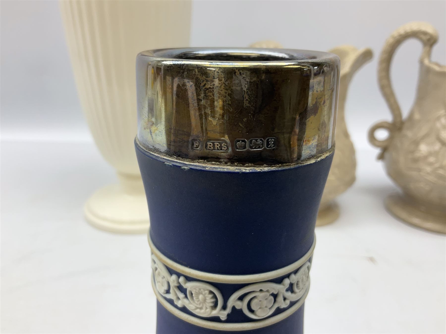 Wedgwood blue jasperware vase of tapering cylindrical form - Image 4 of 4