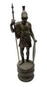 Spelter figure of a Roman soldier