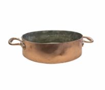 Twin handled copper pan