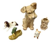 Collection of Sylvac dog figures to include an Art Deco dog jug