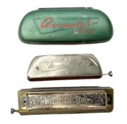 German M. Hohner Chrometta 9 harmonica in case