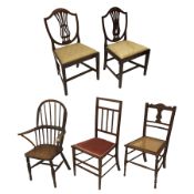 Pair 19th century mahogany Hepplewhite style side chairs