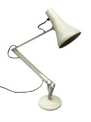 White metal angle poise table lamp