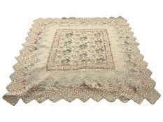 Victorian style quilted double bed throw