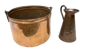 Copper bucket with iron handle
