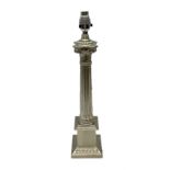 Metal corinthian column table lamp