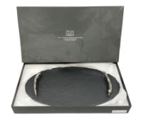 The Just Slate Company oval serving tray with chrome chilli handles