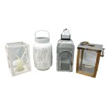 Collection of four modern candle lanterns