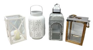 Collection of four modern candle lanterns