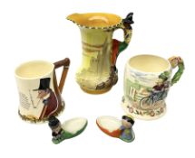 Two Fielding's Crown Devon musical tankards comprising John Peel and Daisy Bell examples