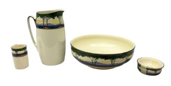 1930's Art Deco Royal Doulton ceramics decorated with stylised trees