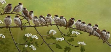 Robert E Fuller (British 1972-): 'Tree Sparrows'