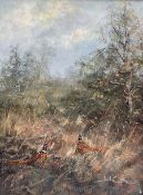 English School (20th century): Pheasants in a Countryside Landscape