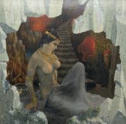 Michael Jain after Igor Samschova (20th century): Bejewelled Female Nude in Mythical Cave setting