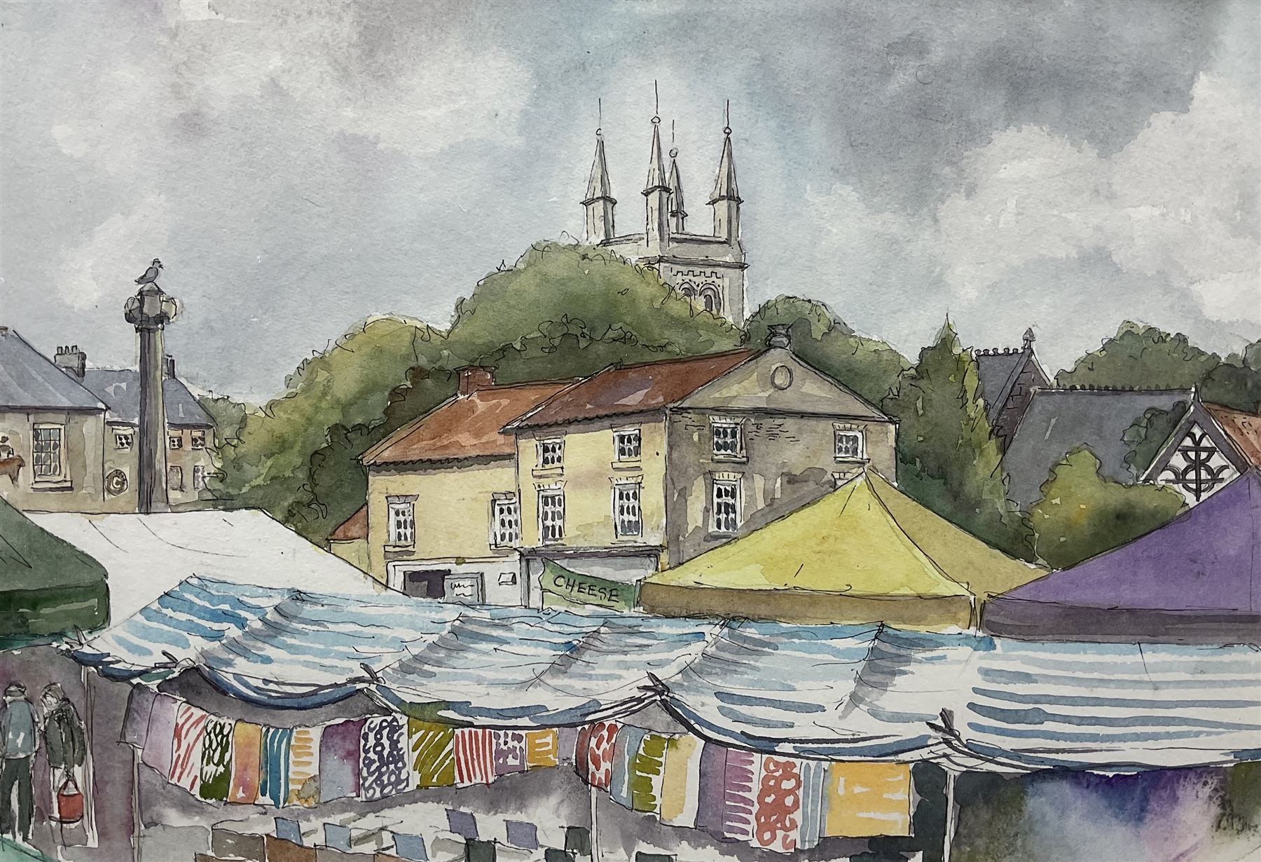 Penny Wicks (British 1949-): 'Helmsley Market' and 'Pickering from Beacon Hill' - Image 3 of 3