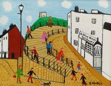 Barry Stokes (Northern British Contemporary): 'Abbey Steps Tearooms' Whitby