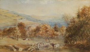 Edward Tucker Snr (British c.1825-1909): Ponies in an Autumnal Landscape