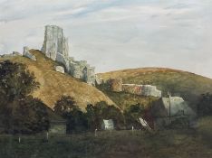 Michael Felmingham (British 1935-): Corfe Castle Dorset