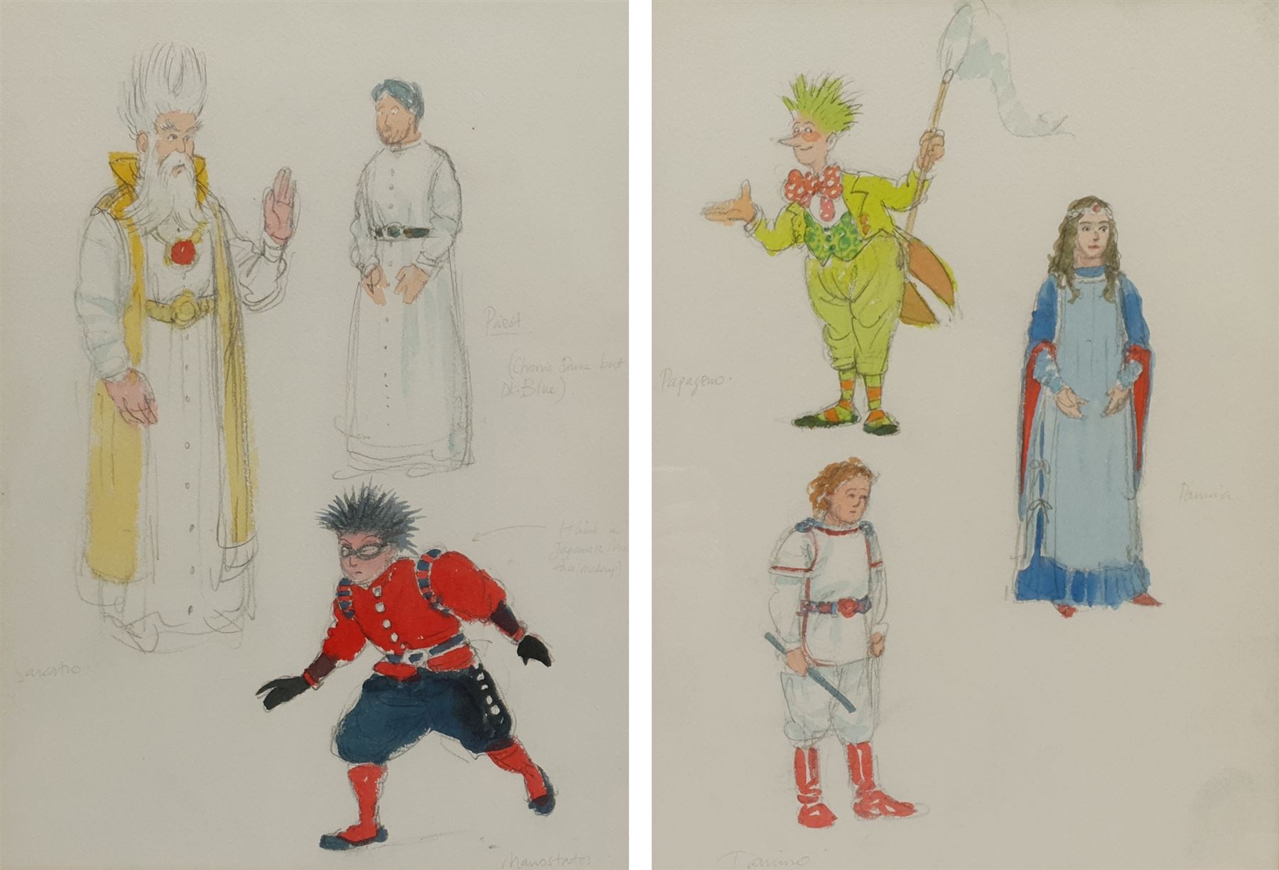 David Parkins (British 1955-): Sketches for 'The Magic Flute'