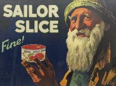 After Septimus Edwin Scott (British 1879-1965): 'Sailor Salmon Slice - Fine!' Tinned Fish held by Fi