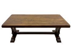 Dutch solid oak refectory dining table