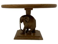 African carved hardwood elephant table