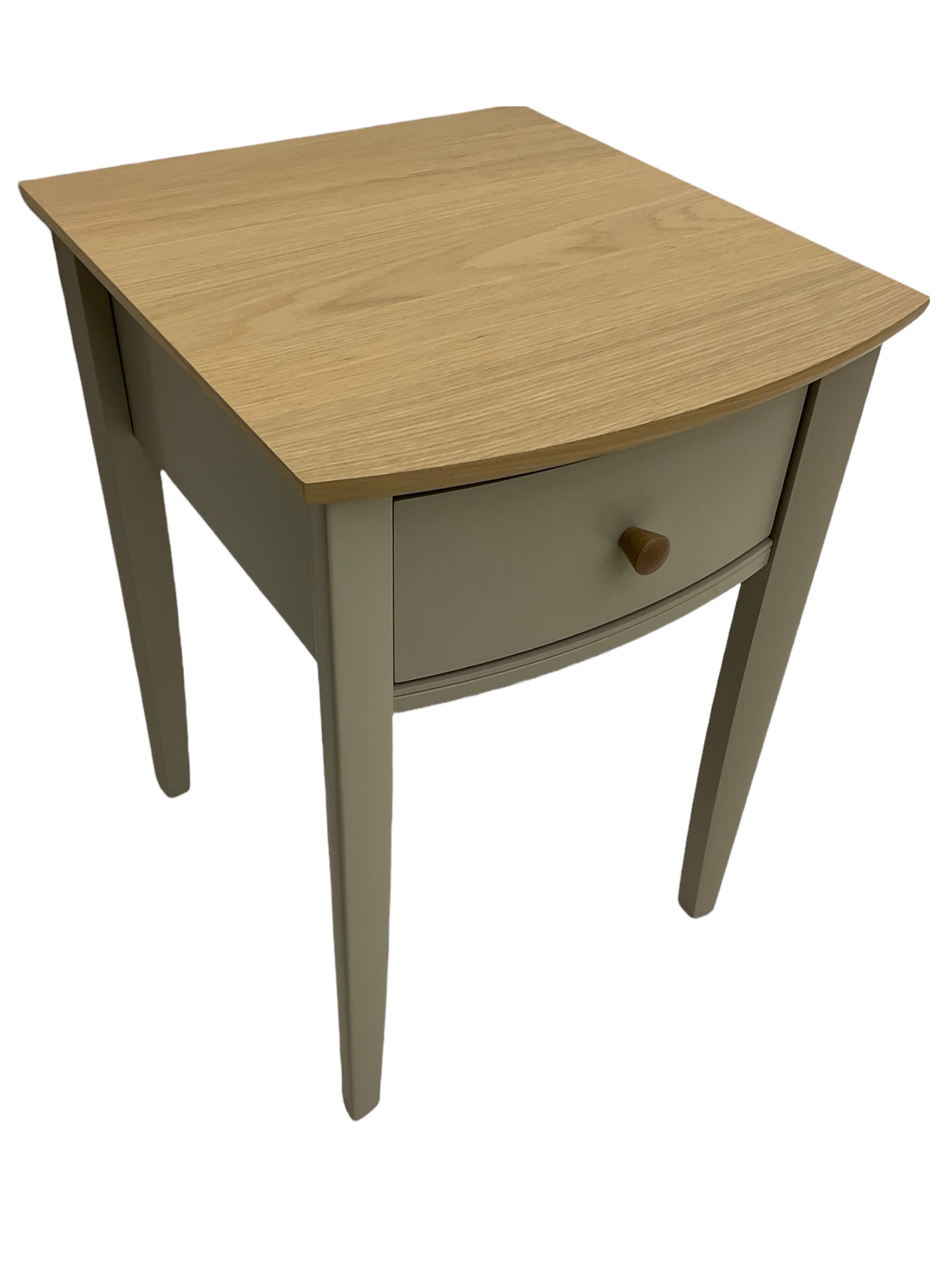 Pair of grey and oak finish bedside lamp tables - Image 4 of 4