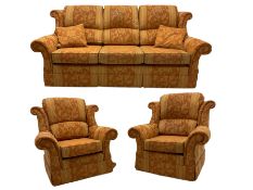 Wade - three seat sofa and pair of matching armchairs