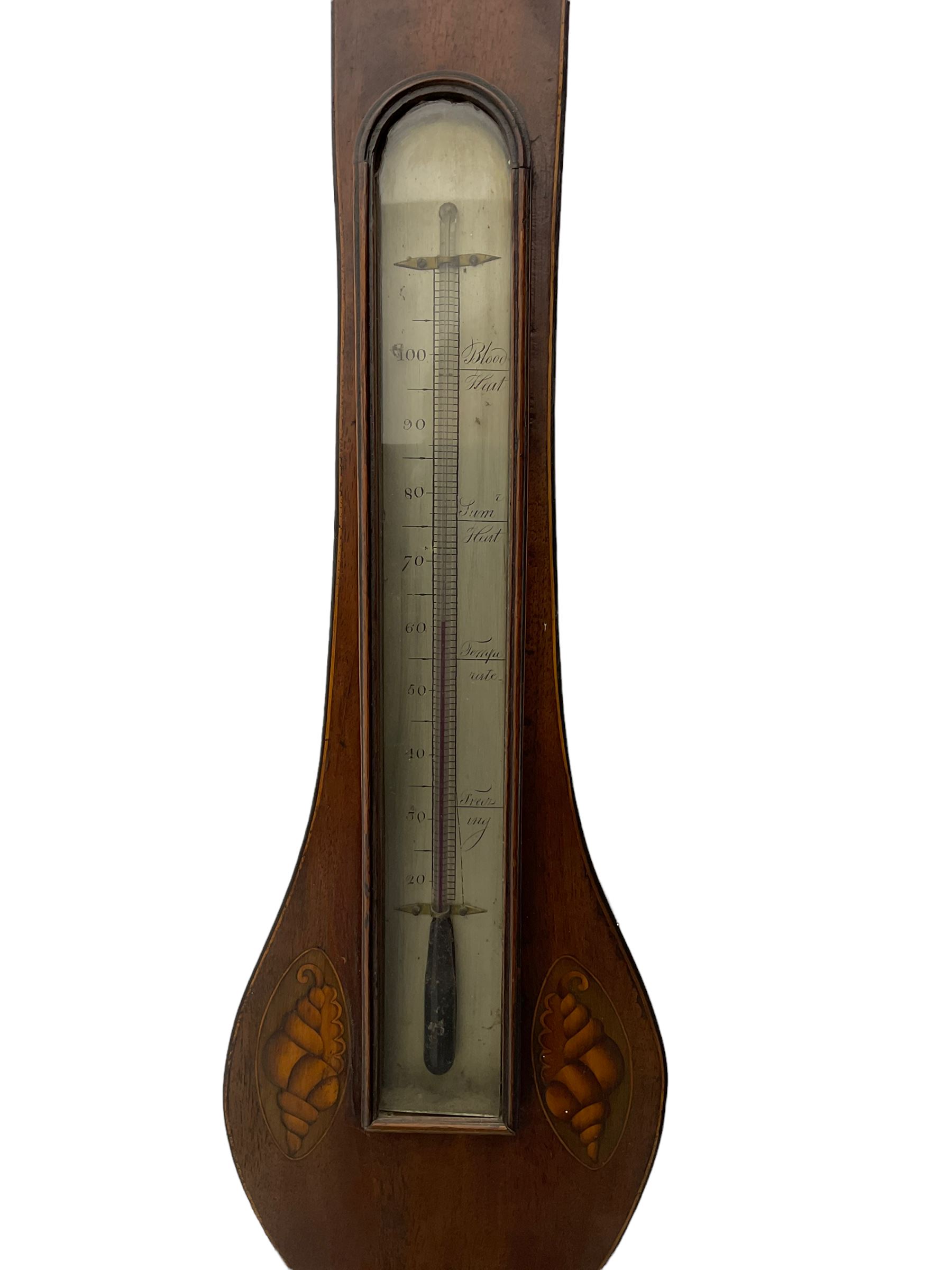 A William IV mercury wheel barometer c1830 with an inlaid broken pediment - Image 4 of 4
