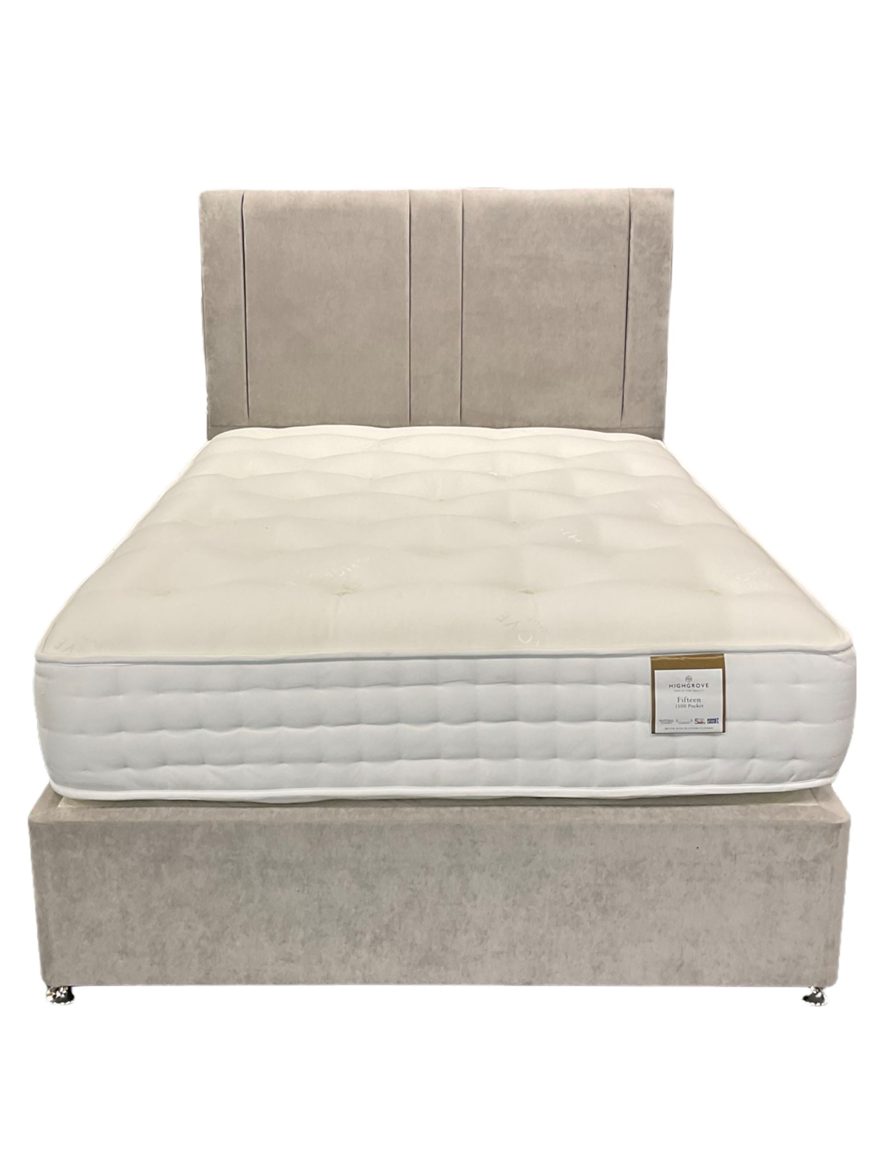 Highgrove - 4' 6' standard divan bed with headboard - Image 3 of 5