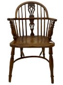 19th century yew and elm Windsor armchair