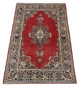 Persian Kashan red ground rug