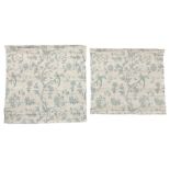 Two matching Roman blinds in Laura Ashley fabric - white ground and decorated in blue