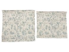 Two matching Roman blinds in Laura Ashley fabric - white ground and decorated in blue