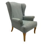 John Lewis high wing back armchair upholstered in denim cover
