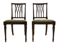 Pair late 19th century mahogany side chairs