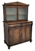 Late Regency rosewood chiffonier bookcase