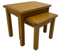 Light oak nest of two tables