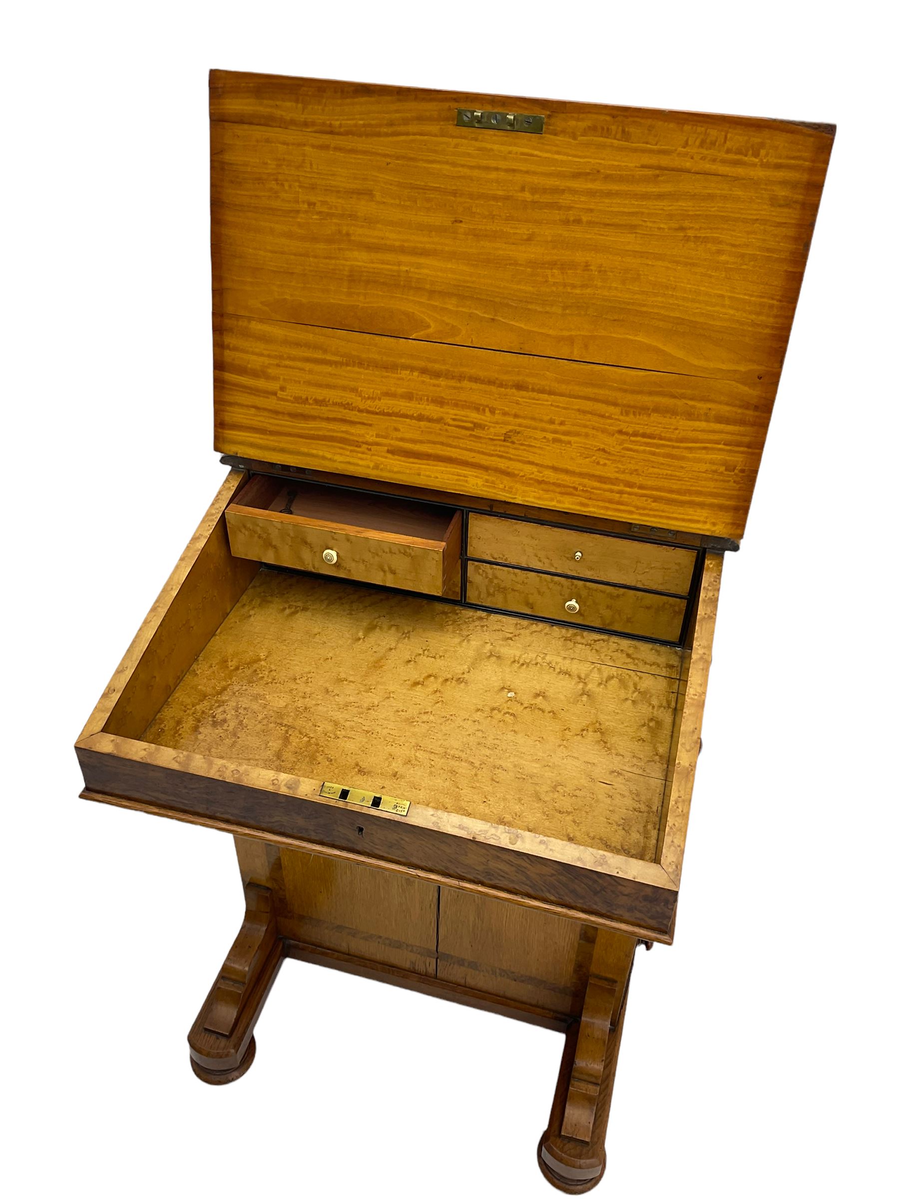 Late Victorian oak and walnut Davenport desk - Image 5 of 9