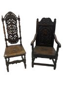 19th century Carolean style hall chair