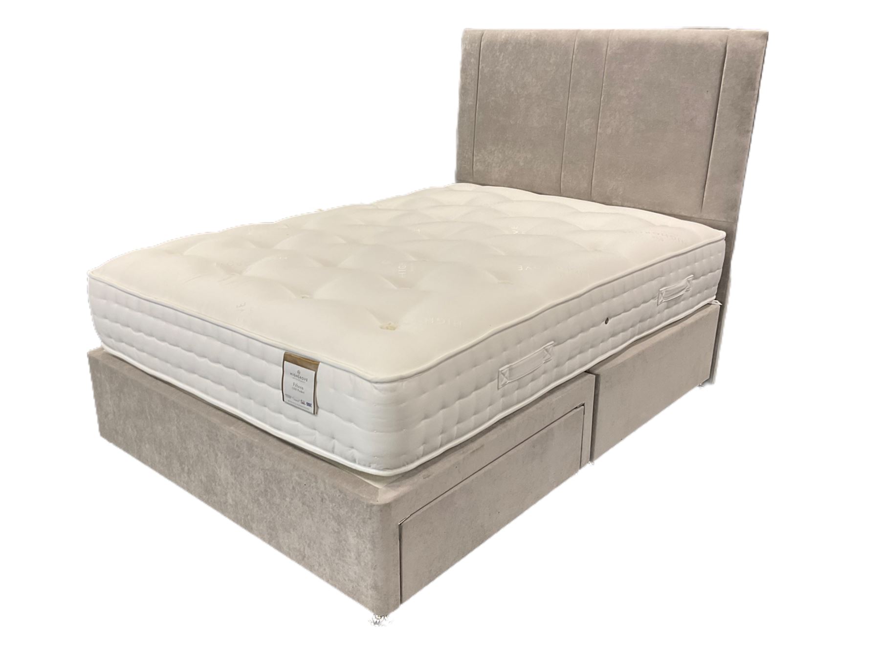 Highgrove - 4' 6' standard divan bed with headboard - Image 5 of 5