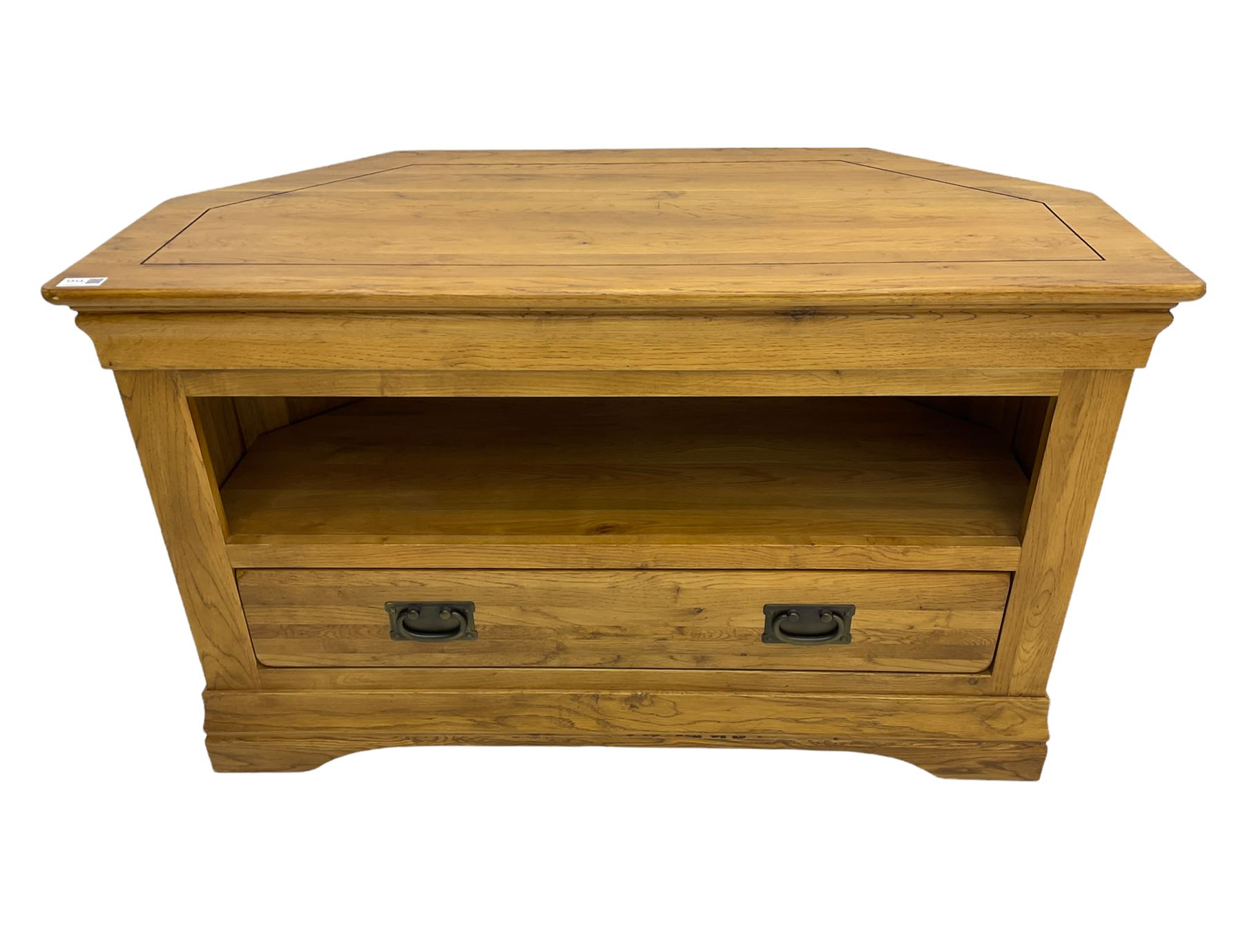 Light oak corner television stand