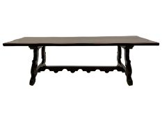 Large hardwood dining table