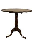 19th century mahogany pedestal table with shaped top