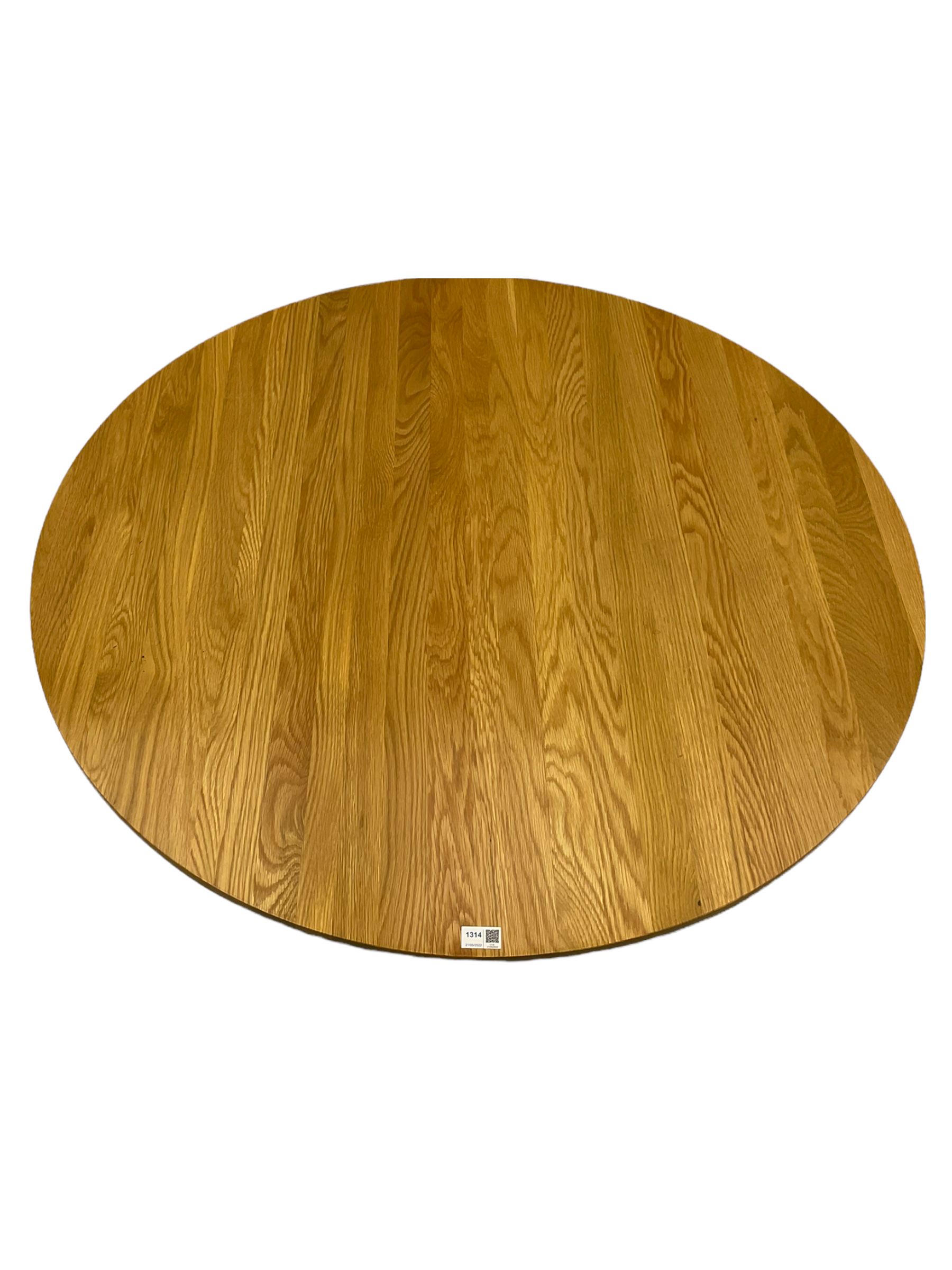 Light oak circular dining table - Image 5 of 5