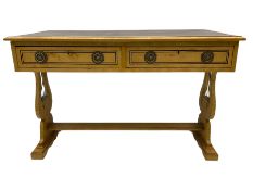 Late 19th century satin wood writing table